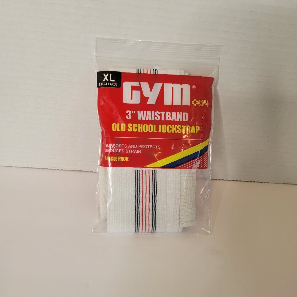 Vintage GYM Old School Jockstrap 3" Waistband White Size XL NEW in Package